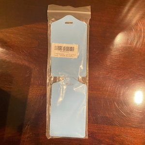 NEW Set of 2 Travelambo Light Blue Leather Luggage Tags